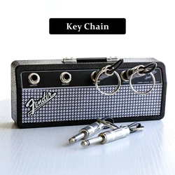 4pcs Creative Fender Radio Plugs Key Holder Accessory Wall Mounting Keychain Keys Holder Jack Zinc Alloy Key Organizer Gift