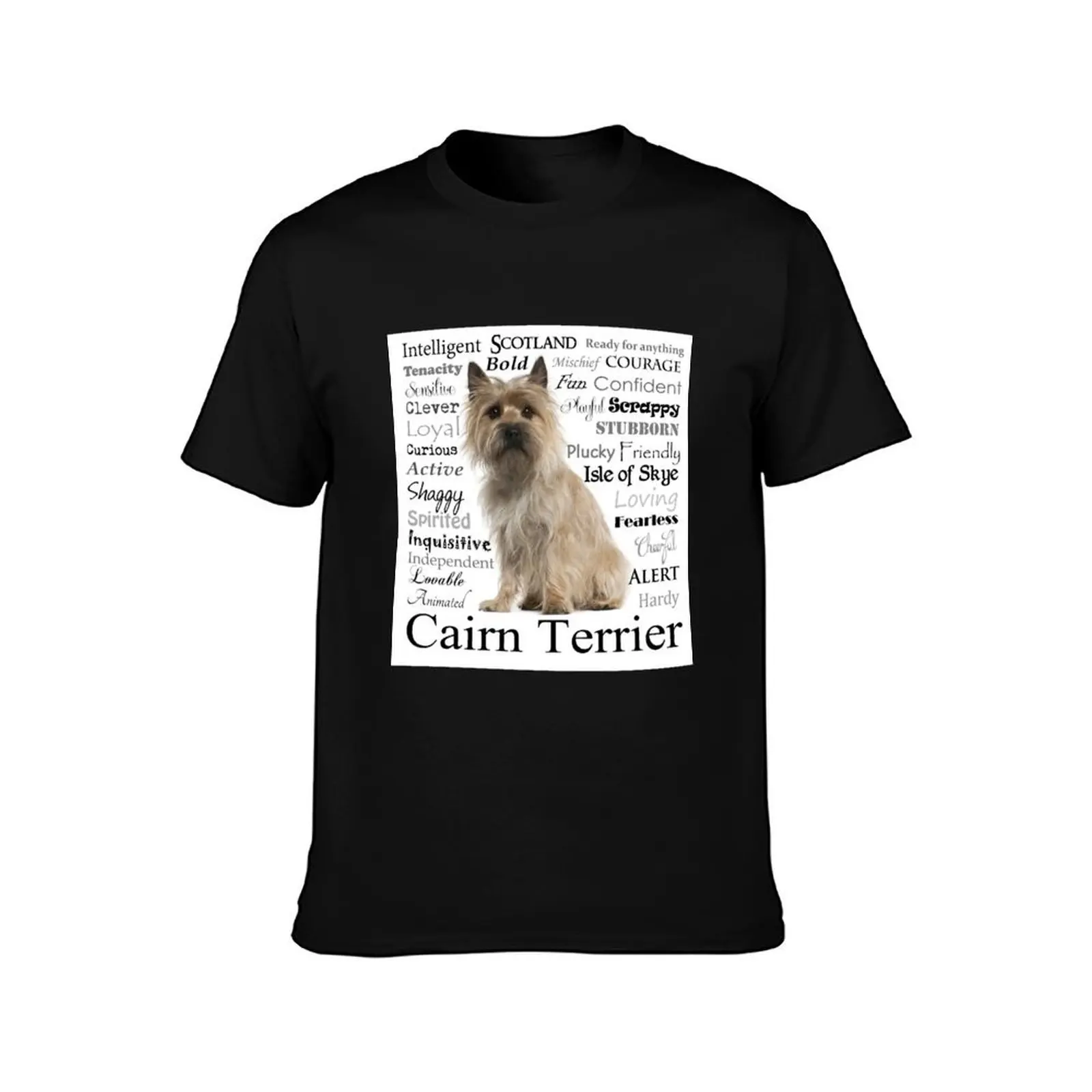 Cairn Terrier Traits T-Shirt, Summer Casual Cotton Tee, Oversized Streetwear Tops, Vintage Graphic Print, Loose Fit Short Sleeve