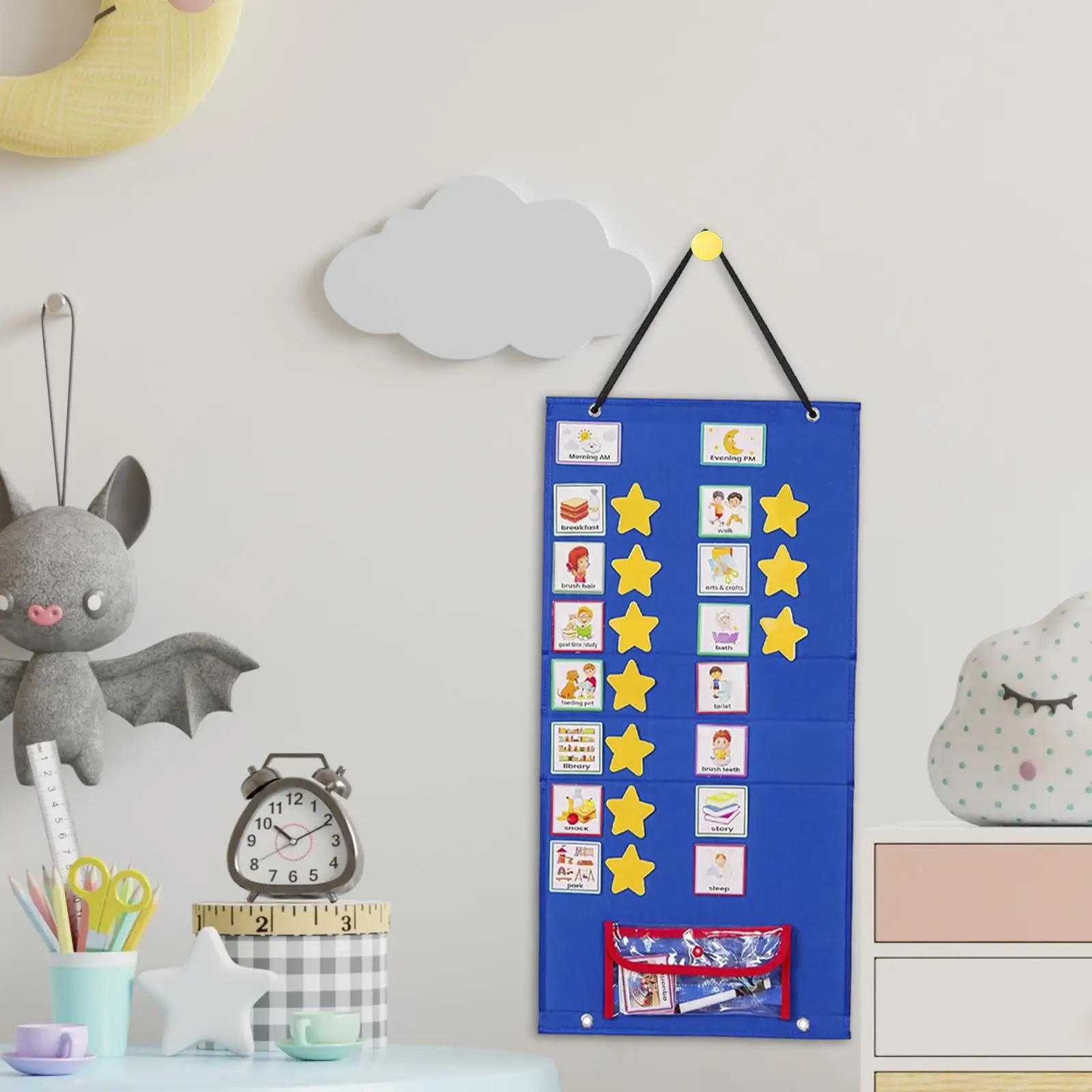 Kids Visual Schedule Cards for Classroom Toddlers Homeschool Routine Chart with 72 Pieces Learning Supplies