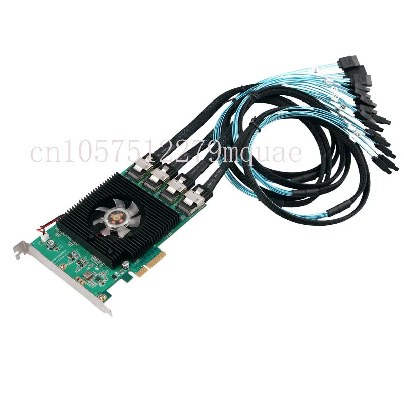 16 Ports SATA Card 6Gbps PCI Express Controller Card Marvell 88SE9215 Chipset PCIe to SATA III 3.0 with Mini SAS to 4