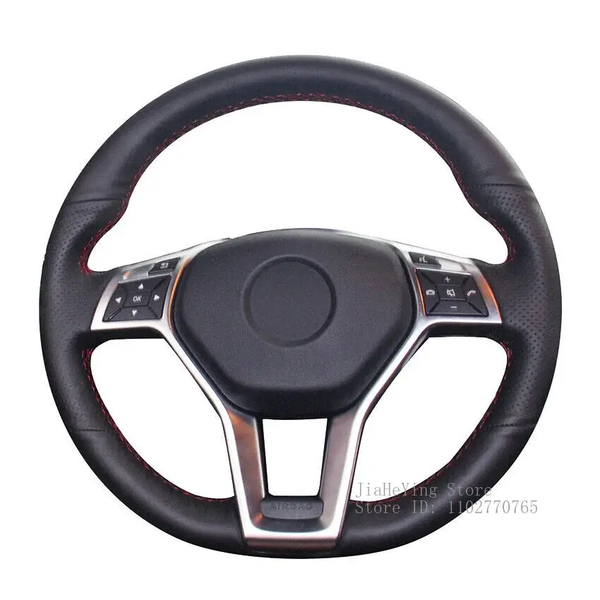 

Hand-Stitched Genuine Leather Steering Wheel Cover For Mercedes Benz A-Class CLA-Class C-Class Non-Slip Grip Interior Accessorie