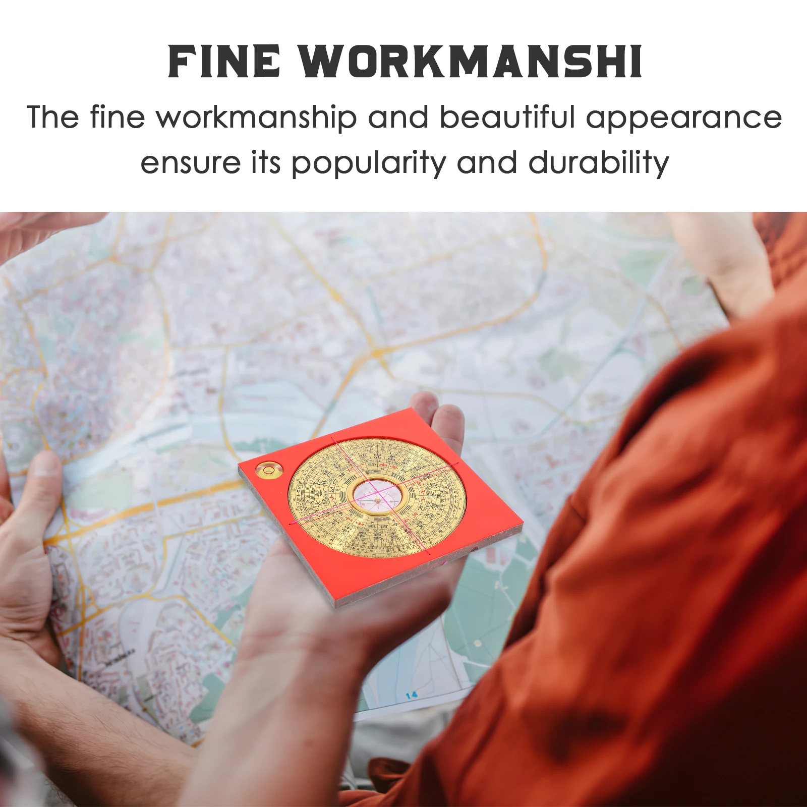 

1Set Copper Compass Ancient Chinese Luo Pan Multi-Use Outdoor Navigation Tool Vintage Taoist Bagua Plate Decorative Craft