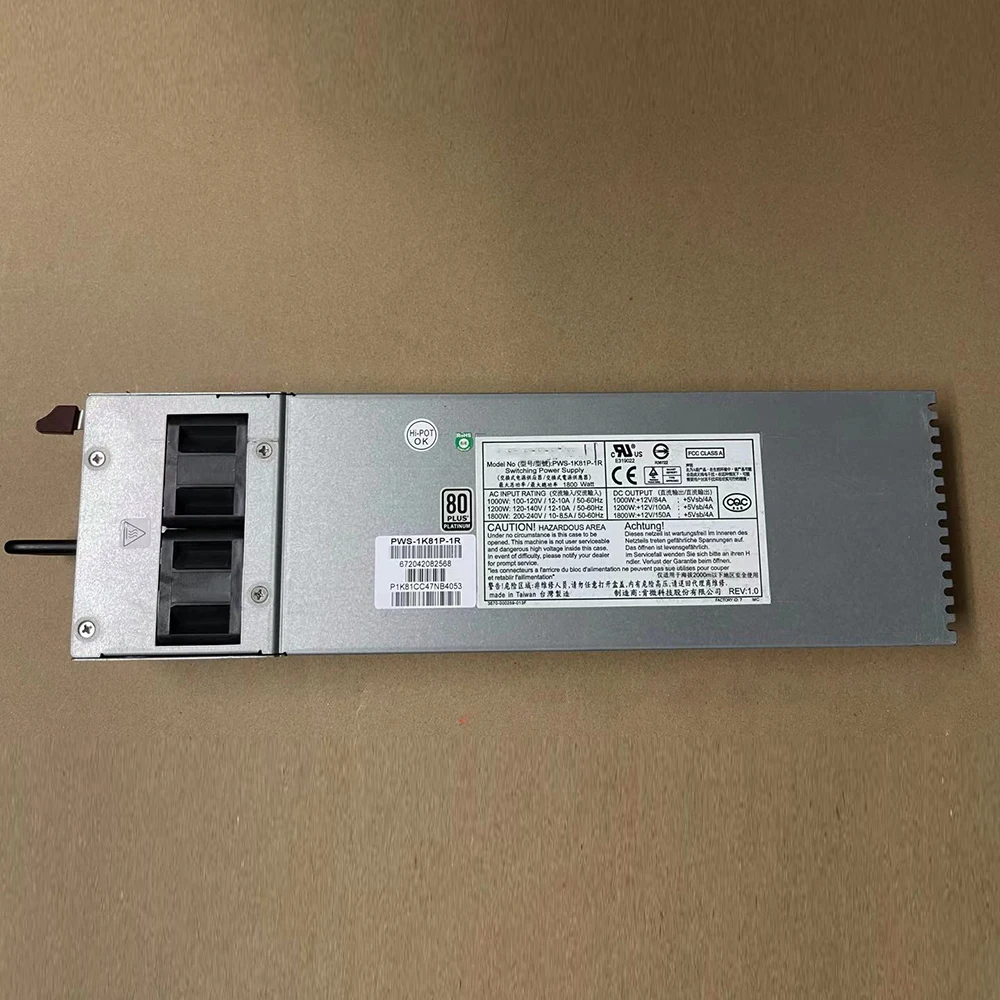 เซิร์ฟเวอร์พาวเวอร์ซัพพลาย 1800W สําหรับ Supermicro PWS-1K81P-1R