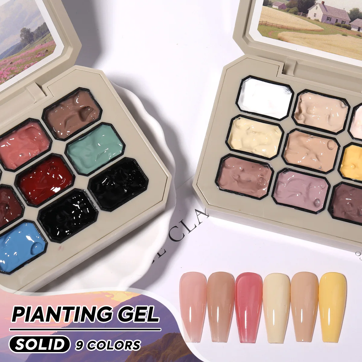 

9-цветный гель-лак для ногтей с цветущим переводом, УФ-светодиод, замачиваемый гель-лак, градиентная палитра геля Pat