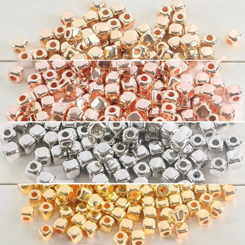 Cuentas cuadradas CCB de colores mezclados de 3 mm con esquinas redondeadas - 100/200 piezas para accesorios para hacer joyería y collares DIY