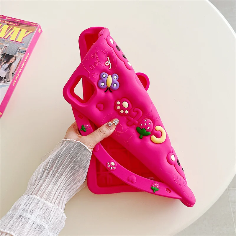 لباد اير ميني 2 3 4 5 6 10.9 برو 11 9 8 7th الفراولة الطفل حافظة لطيف ثلاثية الأبعاد الكرتون لوسو سيليكون اللوحي واقية #6