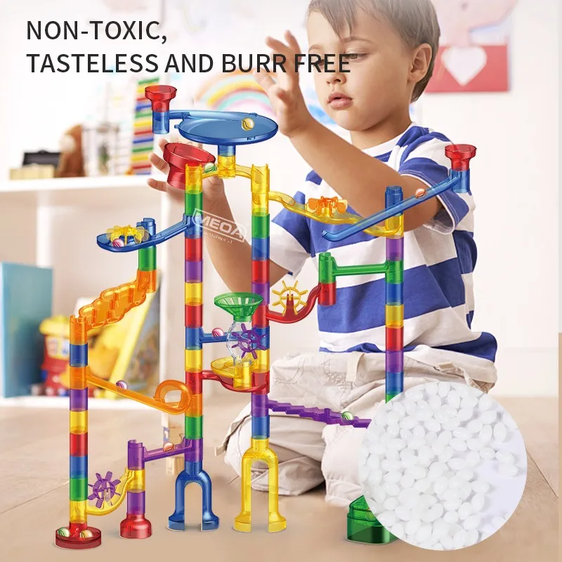 Safety Material Educational Toys Marble Toys Ball Track Assembly Building Blocks kids' Marbel Run Toys Rail Track