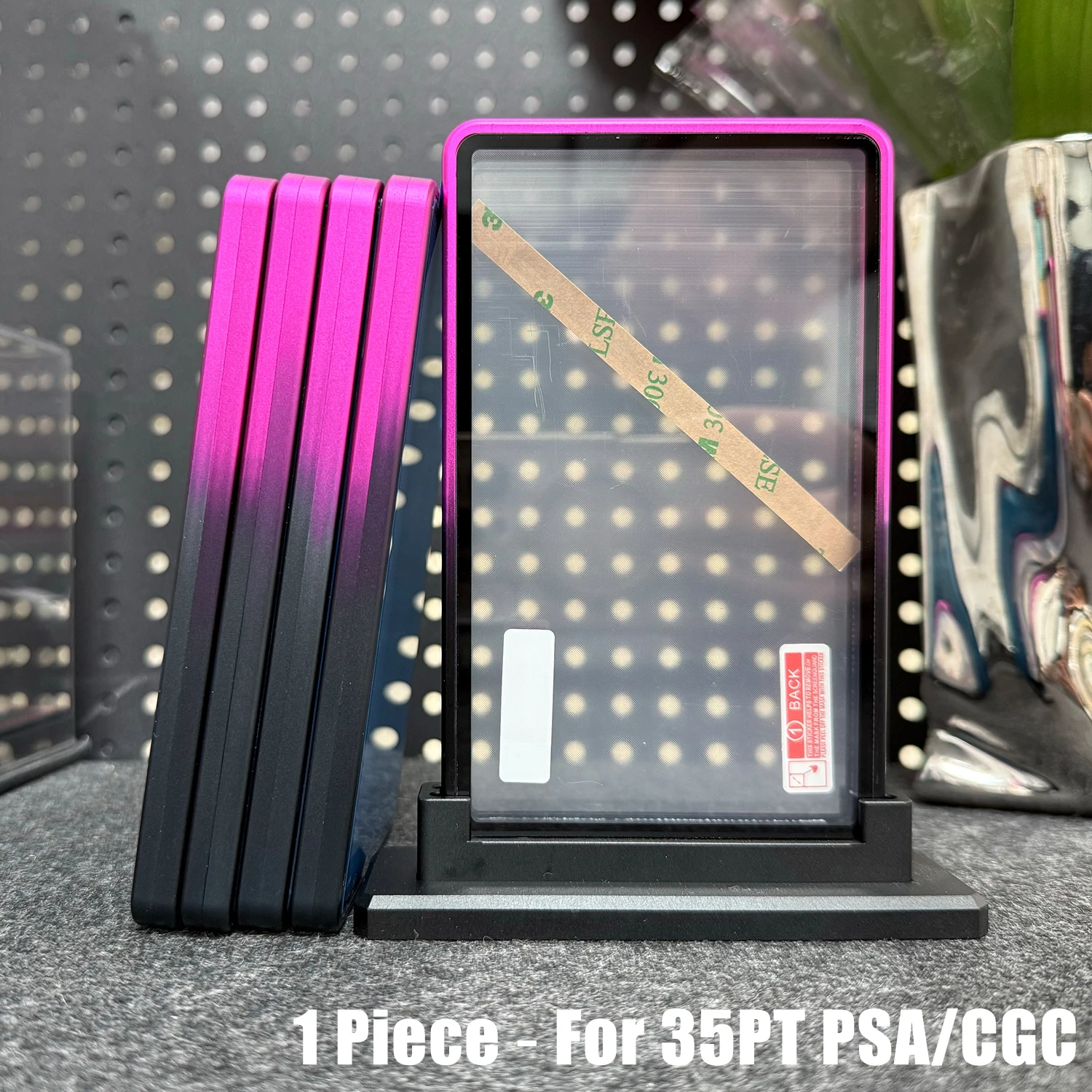 Mehrfarbiger Sammelkartenhalter aus Aluminiumlegierung mit Farbverlauf, Metallgehäuse für 35PT PSA CGC abgestufte Karte