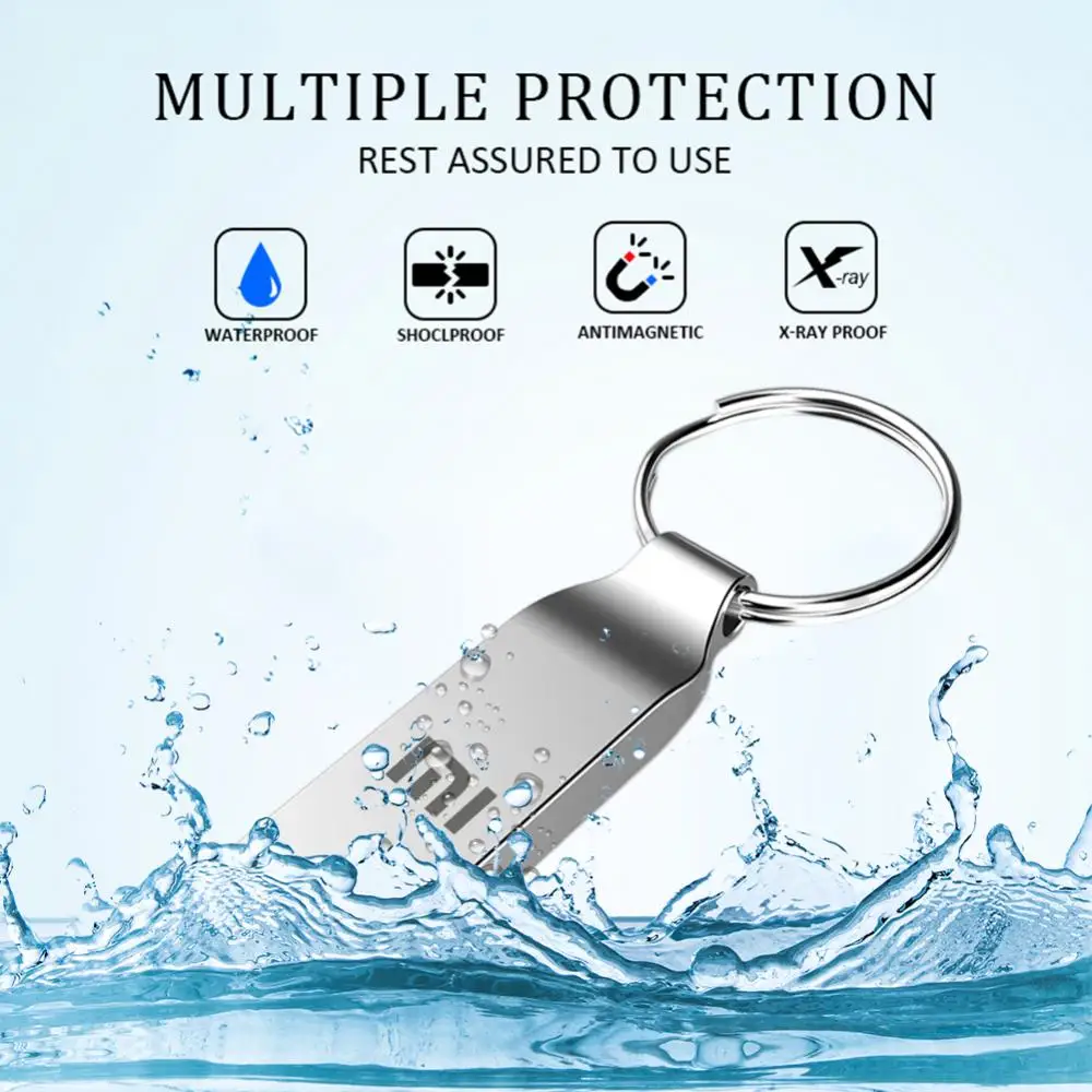 محرك فلاش Xiaomi 2 تيرا بايت USB 3.2 عالي السرعة معدن U القرص TypeC عصا الذاكرة مقاوم للماء SSD تخزين هاتف الكمبيوتر نقل البيانات المحمولة