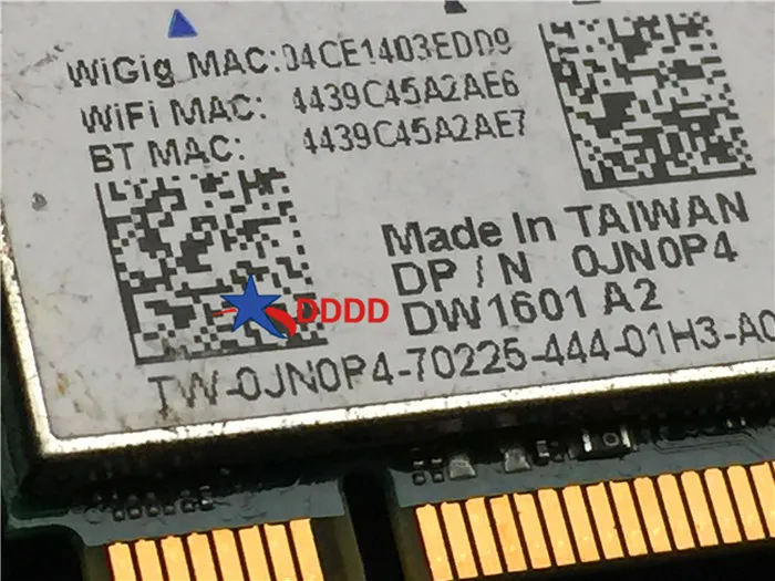 Original FOR DELL WIRELESS N DW1601 QCA9005 JN0P4 0JN0P4 WIGIG 802.11AD BLUETOOTH 4 PCIE CARD CN-0JN0P4 Fully Tested