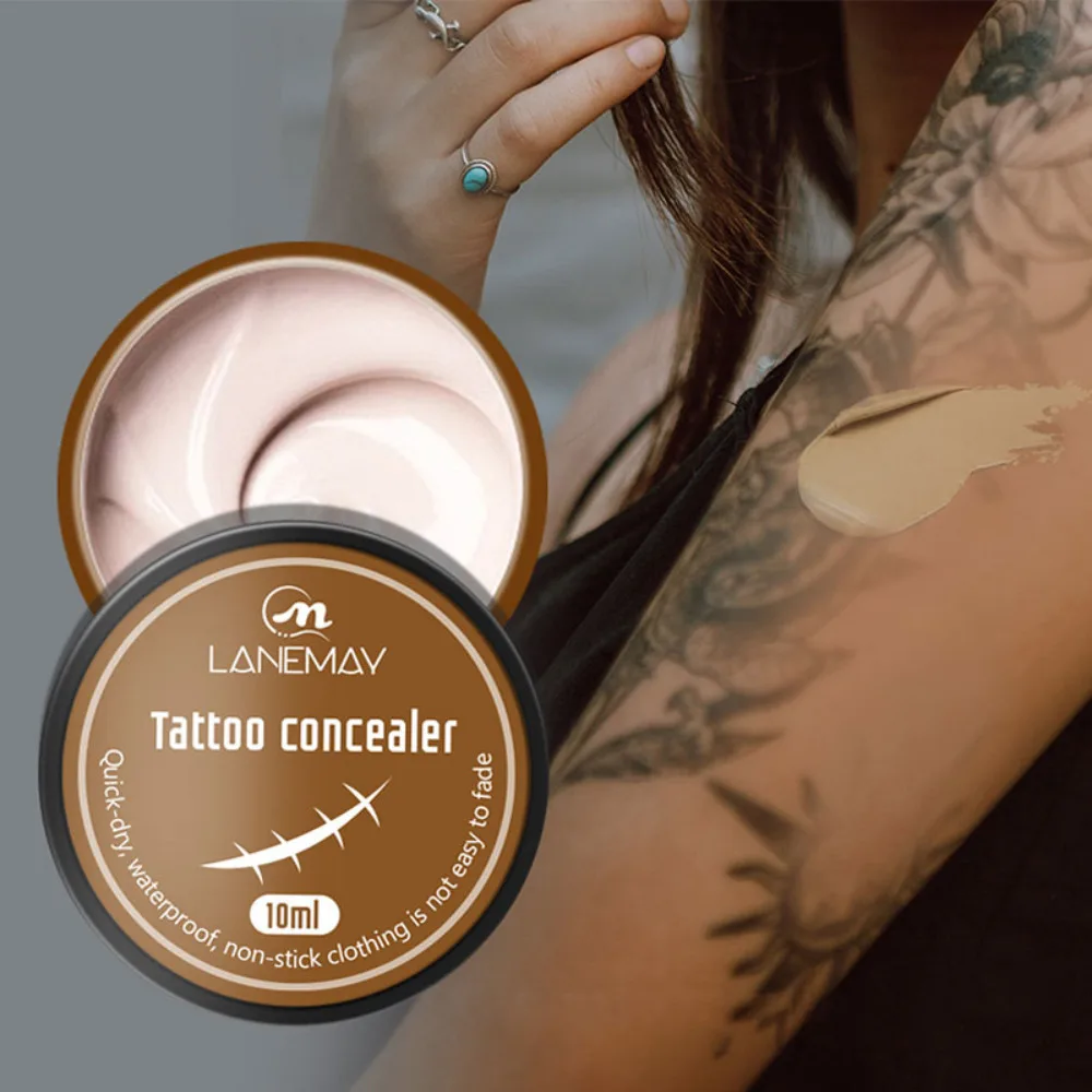 10ml Tattoo Concealer wasserdicht dauerhafte Sommersprossen Narbe Abdeckung Creme Körper Make-up Kosmetik Tattoo Cover Tool Körper Foundation Make-up