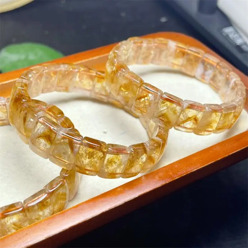 

Natural Citrine Bangle Charms Handmade Fortune Energy Bangle Mineral Woman Amulet Jewelry Gift 1PCS 9X14MM