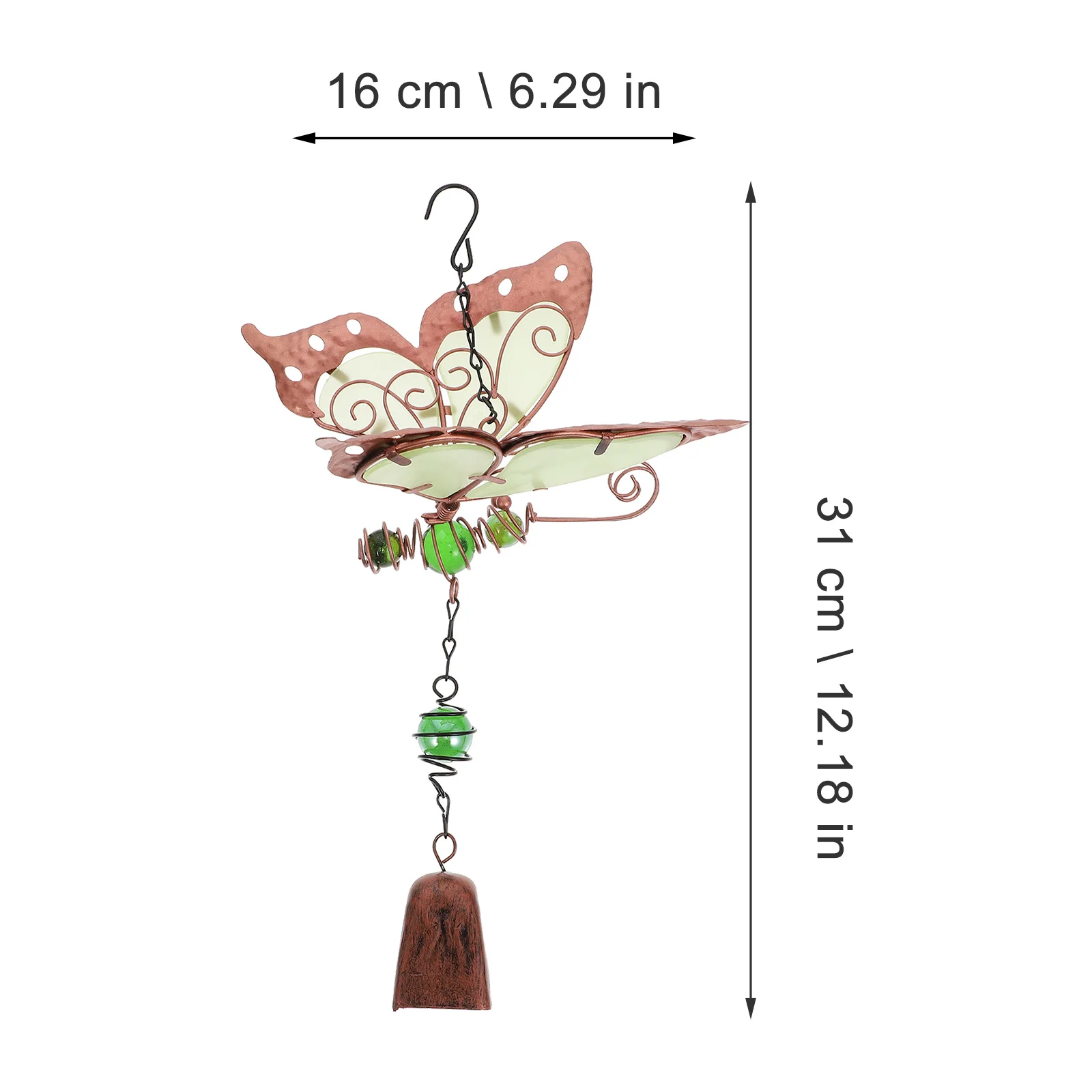 1개 발광 풍경종 내구성 있는 아크릴 컴팩트 디자인 발코니 정원 야외 장식 창의적인 풍경종 걸이 예술품