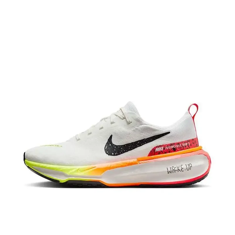 Nike ZoomX Invincible Run Flyknit 3 Men's and Women's White Yellow Orange Fashion Retro Wear Resistant Non-slip Running Shoes