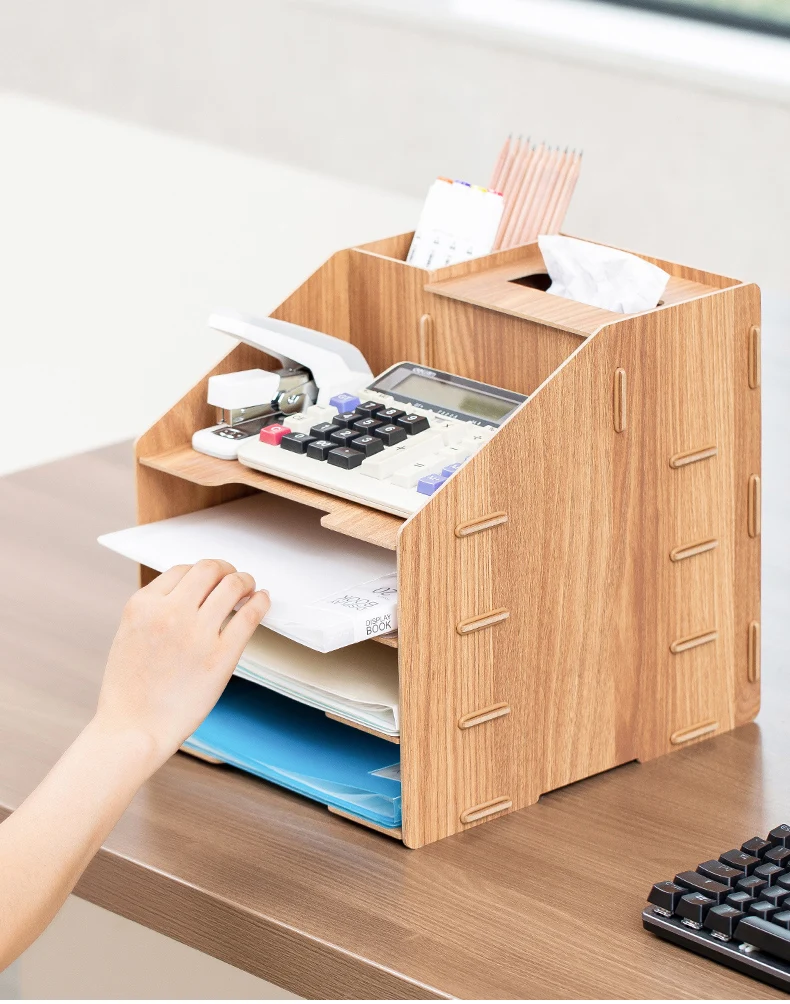 Office Desk Organizer Shelf Multi Layer A4 File Rack Document Stationery Organizer Shelf For Desk