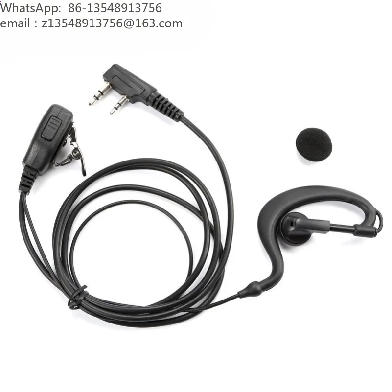 XJ-828K Walkie Talkie Headset K M Plug Thick Tear Resistant Cable Universal Two Way Radio Earpiece with Mic