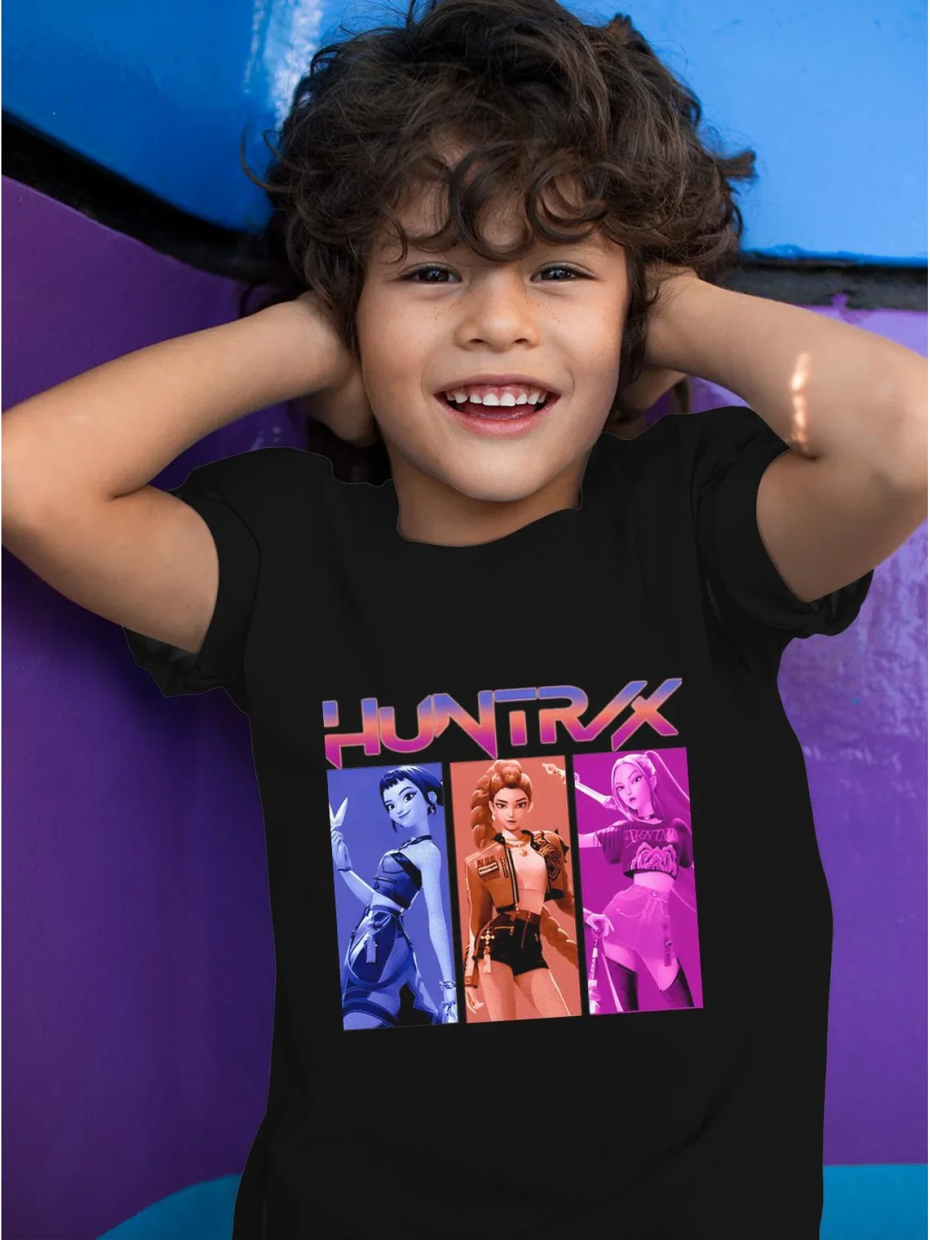 

Summer Vintage Kpop Demon Hunters Kawaii and Cool Print Girls Boys T-Shirt Anime Short Sleeve Tees Casual Tops Children Clothing