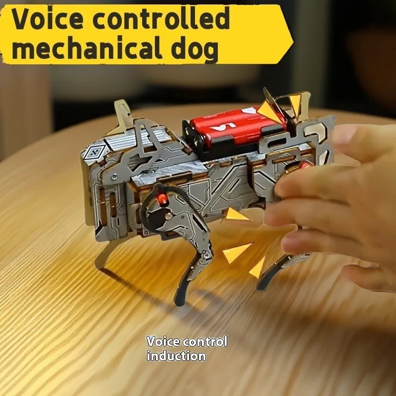 

DIY деревянный голосовой механический комплект STEM для собаки, научные игрушки, детский класс, обучающий и образовательный проект