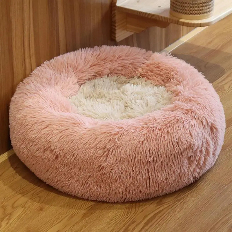 Dogs Winter Nest Dog Bed Donut Dog Kennel Sleeping House Round Furry Pet Sofa Beds With Ultra-soft Texture For Dogs Cats Etc