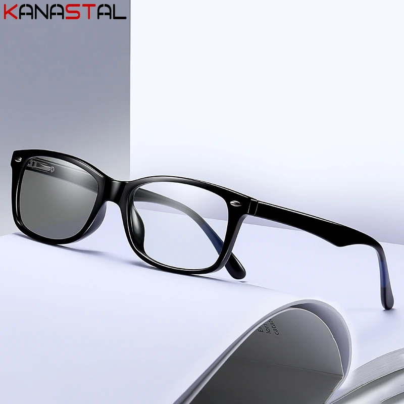 Men Photochromic Glasses Blue Light Blocking Lens Women Prescription Reading Eyewear Anti Fatigue Computer TR90 Eyeglasses Frame