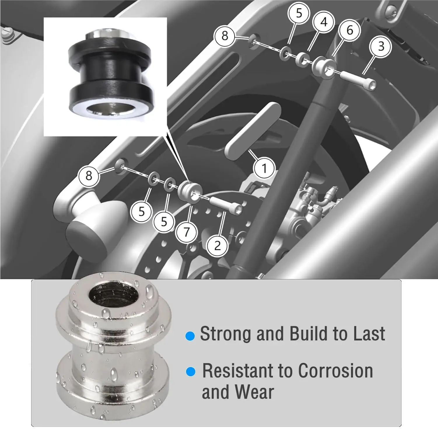 Sissy Bar Docking Hardware Kits Mount Bolts for Harley 2018-2026 Fat Boy 114 FXFBS Street Bob 114 FXBBS Low Rider ST FXLRST view 3
