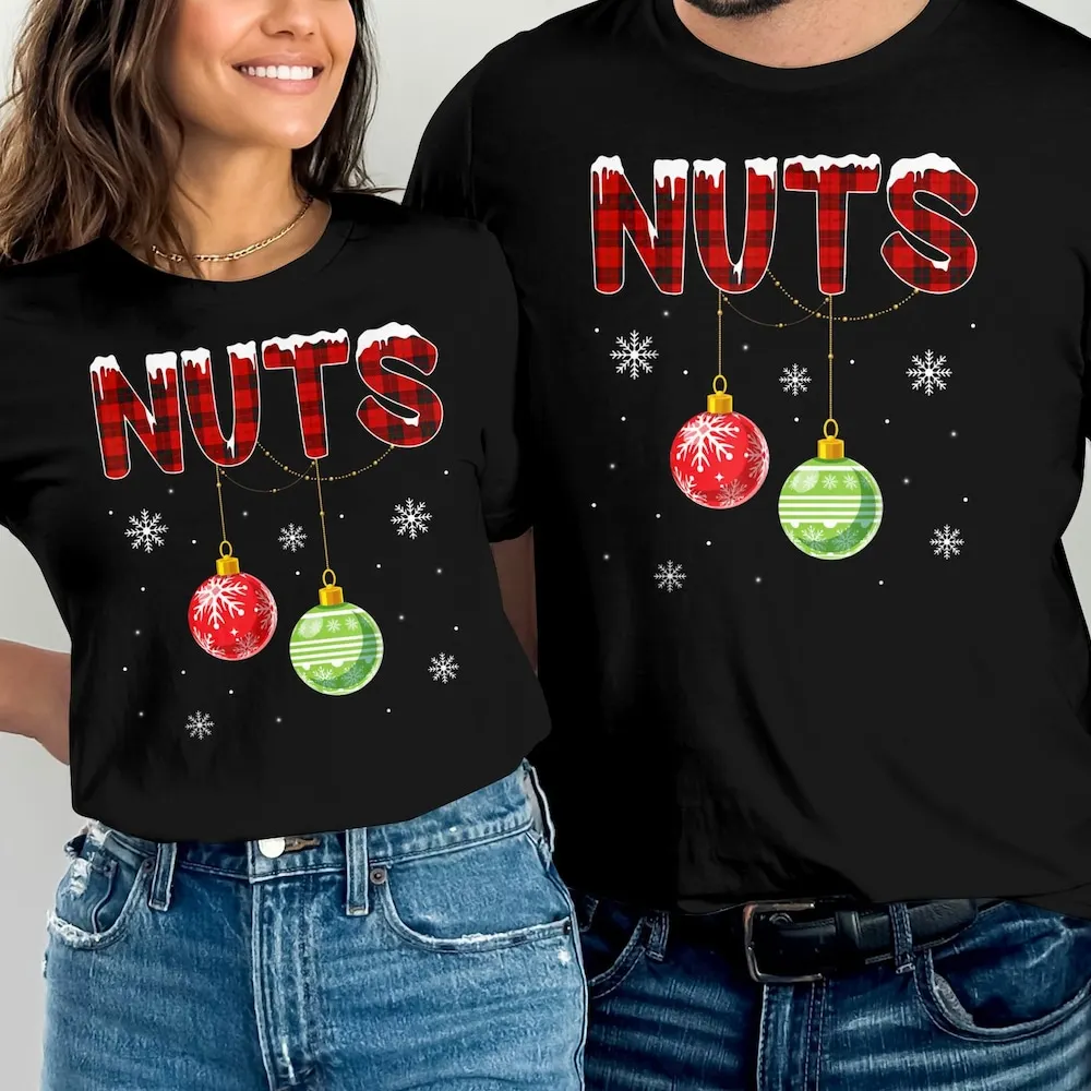 Chestnuts Matching Family Funny Chest Nuts Christmas Couples T Shirt Dad Mom Baby Xmas Outfit 3Pc Holiday