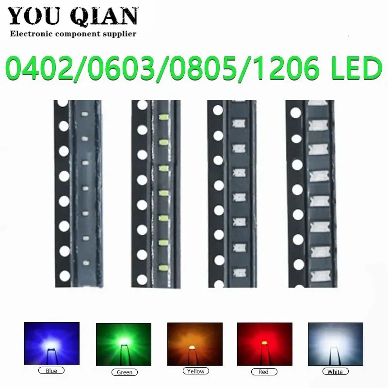 100pcs/lot 0603 0805 1206 3528 5730 smd led Red Yellow Green White Blue light emitting diode Clear purple LED Light Diode