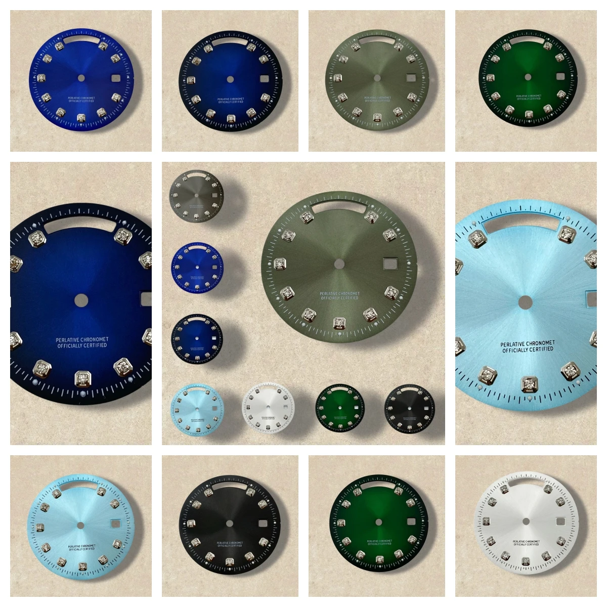 

31mm S Logo Day And Date Diamonds Dial Fit 8285 Movement Sunray High-Quality Dial Watch Modification Accessories