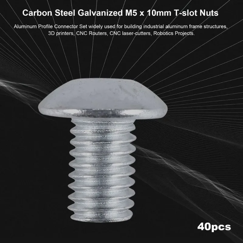 Aluminum Profile Connector Set, 20Pcs Corner Bracket,40Pcs M5 X 10Mm T-Slot Nuts, 40Pcs M5x10mm Hex Socket Cap