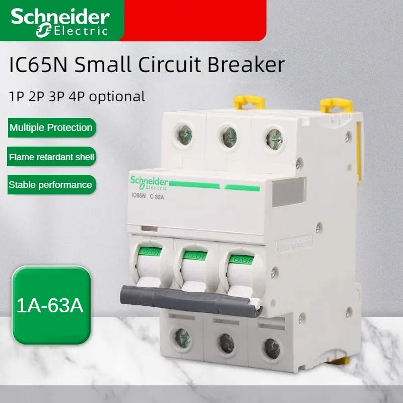 Schneider Mini Circuit Breaker IC65N C iDPNa Air Switch 1P+N 1P 2P 3P 4P Air Switch Household 6A 10A 16A 20A 25A 32A 40A 50A 63A