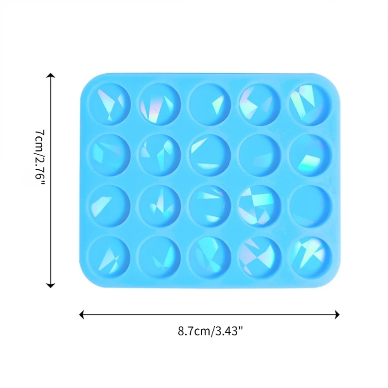 Moldes de resina holográfica, molde redondo de silicona para fundición epoxi, fabricación de joyas DIY 124A