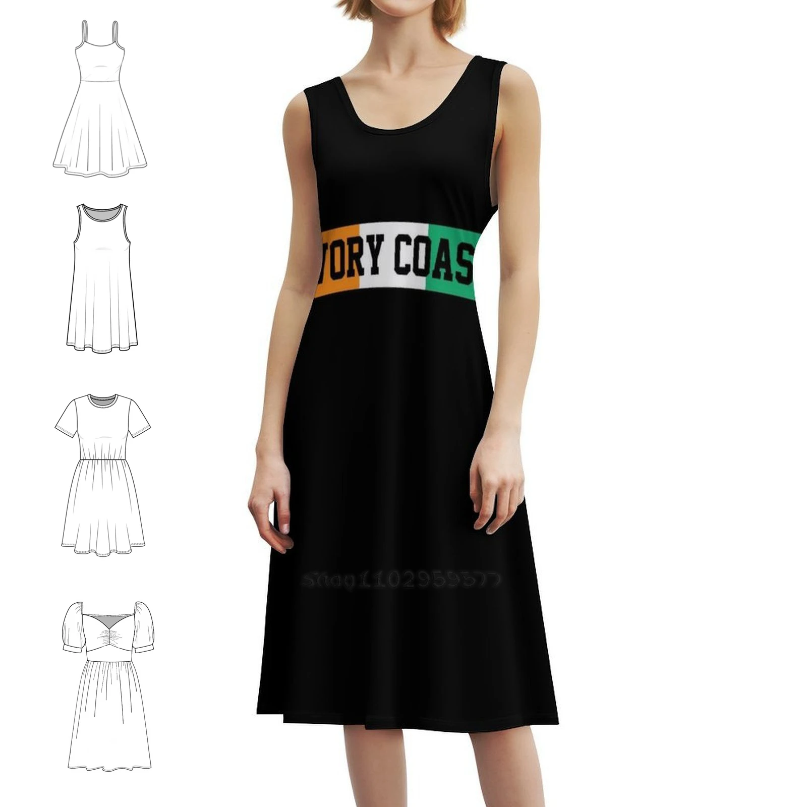 ชุดเดรสโบฮีเมียนแขนกุดลายพิมพ์หลากหลายสไตล์สำหรับวันหยุดพักผ่อนที่ชายหาด  ชุดเดรสสำหรับงานปาร์ตี้  ชุดเดรสสไตล์ไอวอรี่โคสต์  ชุดเดรสสำหรับผู้หญิงที่รักการเดินทางในแอฟริกาตะวันตก