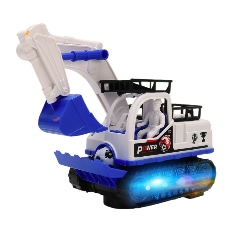 CORB Kids Construction Vehicle Toy with Light Up Tracks, Toy Excavator Truck for Family Indoor Pretend Play and Moving Action