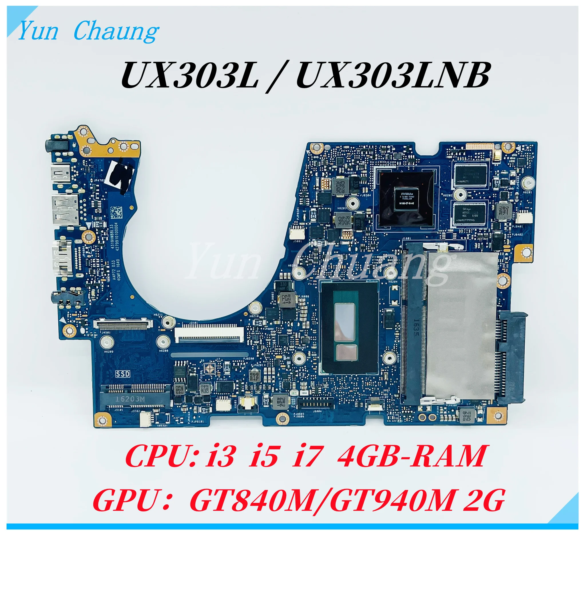 

UX303LNB Mainboard For ASUS UX303LN UX303L UX303LNB UX303LB Laptop Motherboard With i3 i5 i7 4th/5th GT840M/940M 2G GPU 4G-RAM