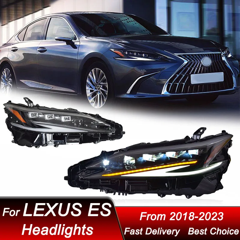 Car Headlights For Lexus ES ES350 ES200 2018-2023 full LED matrix style Headlamp Assembly Upgrade Projector Lens Accessories Kit