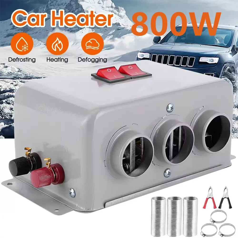 

800W Portable 3 Hole Car Heater Car Demister Fast Heating Heating Defrost Heating Fan Defogger Defroster Equipment For Car Truck