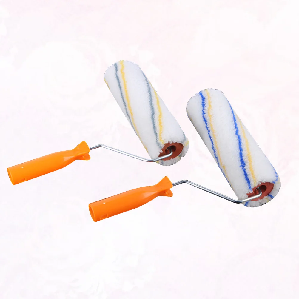 

2Pcs Paint Roller Covers Washable Reusable Shed Resistant Smooth Finish Wall Paint Roller Brush for Home Office