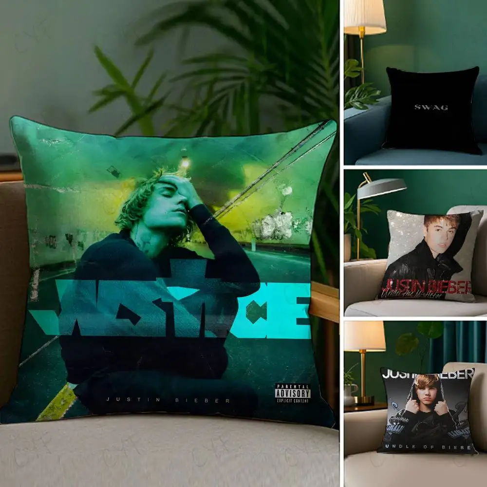 

Hot Singer J-Justin B-Bieber Pillow Case Custom Printed Brushed Fleece Pillow, Baby Skin-Touch, Eco-Friendly Dye-Sublimation Cus