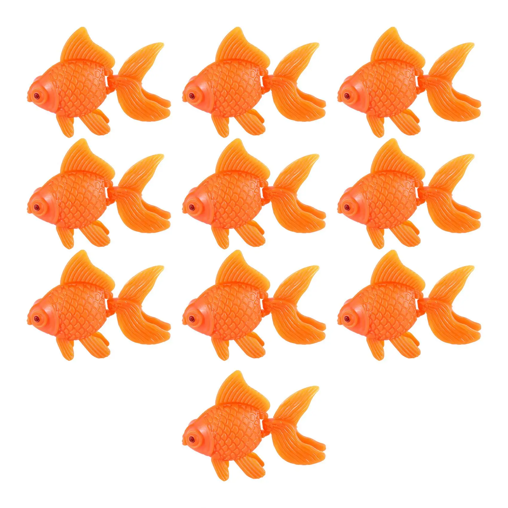 AA83 Aquarium Orange Plastic Goldfish Ornament Aquarium Decoration 10 pcs