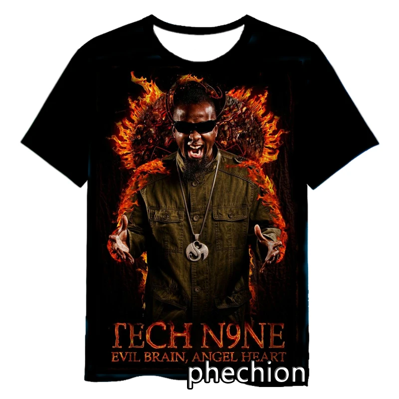 

Новые модные мужские/женские футболки phechion Rapper Tech N9ne с 3D принтом и коротким рукавом, повседневные летние футболки в стиле хип-хоп, топы S203