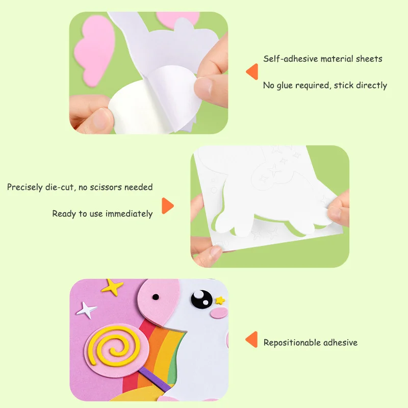 3D EVA Foam Sticker Kit voor kinderen, voorschools leerspeelgoed, creatieve doe-het-zelf-activiteit voor jongens en meisjes (leeftijd 3-6)