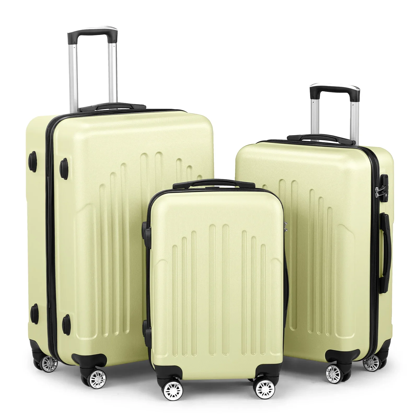 

Luggage Set of 3,ABS+PC Hardside Suitcase Sets with TSA Lock 4 Spinner Wheels,Lightweight Trolley Travel Case for Carry On Check