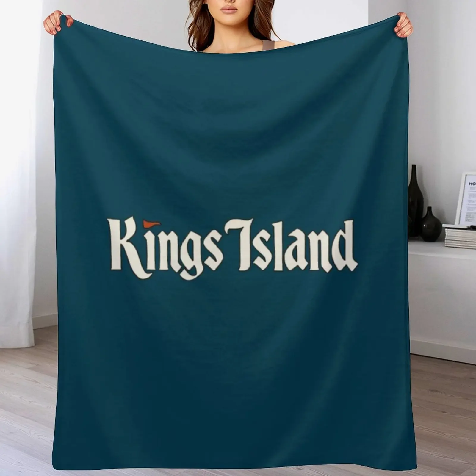 

Kings Island Vintage Logo Throw Blanket Modern Design Soft Blanket for Home Decor