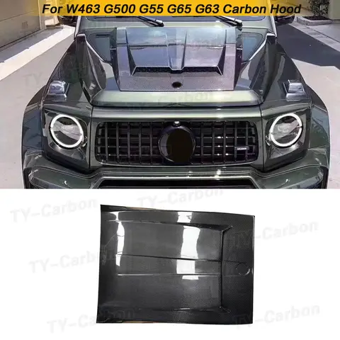 메르세데스-벤츠 G 클래스 W463 G500 G55 G63 G350 1997-2016 고품질 전면 엔진 후드 벤트 커버 FRP에 맞는 실제 탄소 섬유