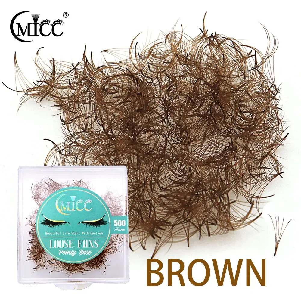 

Brown Lash 500Fans Brown Premade Loose Fans 5D Thin Pointy Base Lash Extensions Heat Bonded Russian Volume Eyelash Natural Soft