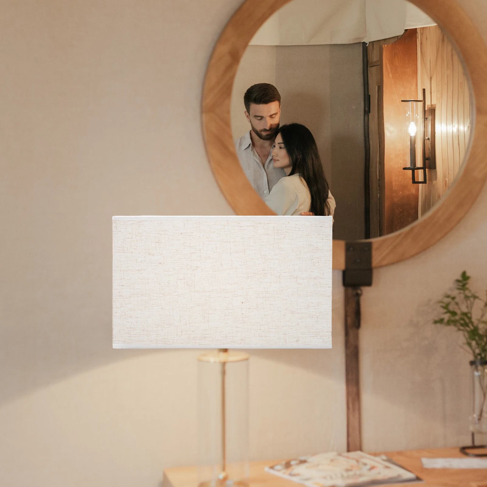 

Linen Lamp Shade Simple Cloth Lampshade Light Protector Chandelier Shades Wrought Iron Table Pendant Office