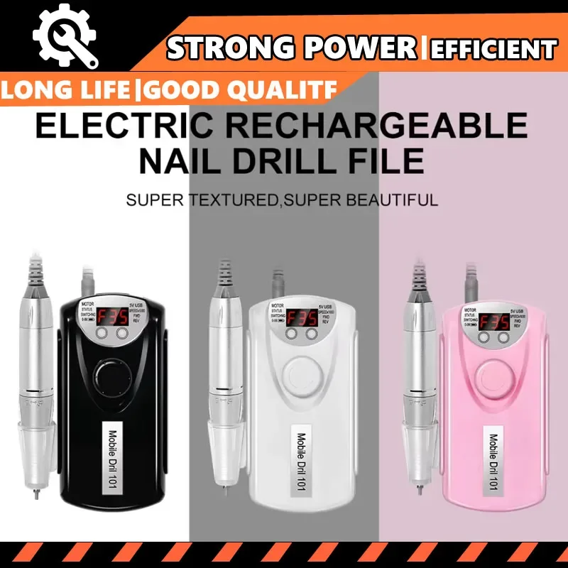 

35000RPM Nail Drill Machine for Nails Rechargeable Manicure Professional Electric Nail Drills Motor Polishe Low Noise Sander