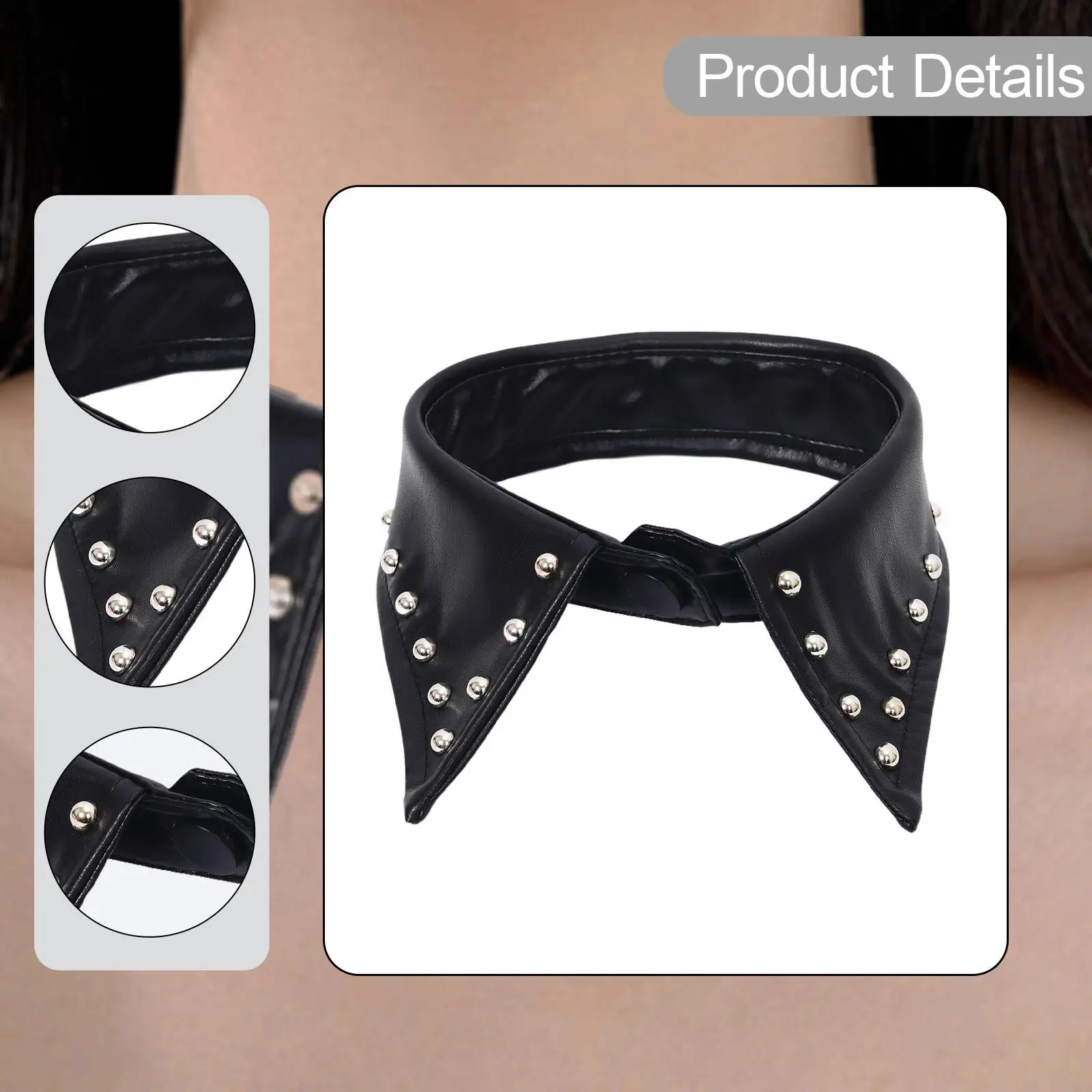 フェイクカラー エレガント ファッション 装飾 PUレザー 取り外し可能 ショール ラペル ネックウェア チョーカー 衣類 ブラウス アパレル シャツ ギフト用