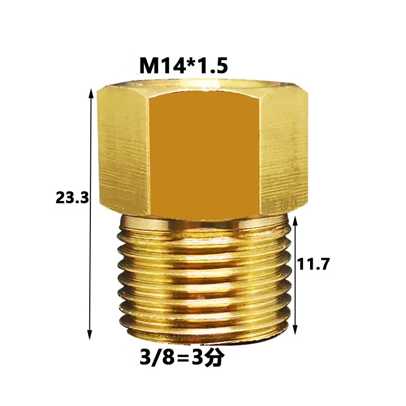 

M14x1.5 Метрическая резьба мама до 1/8 ''1/4'' 3/8 ''BSP, наружная резьба, латунный редуктор, фитинг для труб, Соединительный адаптер
