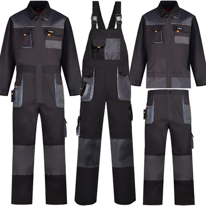 

Welding Suits Working Bib Overalls Protective Auto Repair Strap Jumpsuits Durable Tooling Uniform Mechanic Multi-Pocket Coverall